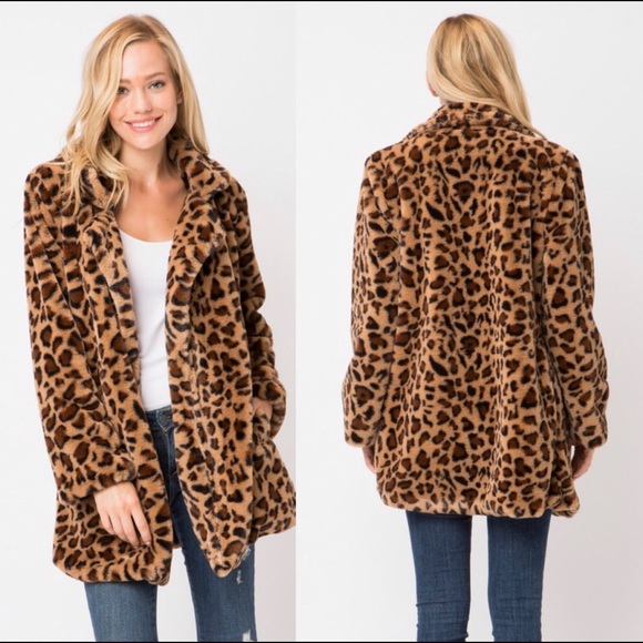Women’s leopard faux fur coat - Picture 2 of 8